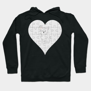 Terrier Heart Jigsaw Pieces Design - Gift for Terrier White Lovers Hoodie